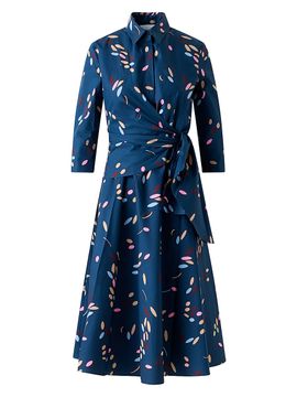 Akris punto Women's Confetti Printed Cotton Wrap Midi-Dress
