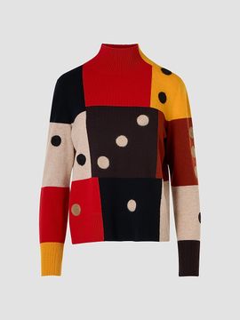Akris punto Women's Dice Intarsia Colorblock Wool-Cashmere Sweater