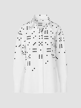 Akris punto Women's Dice Print Poplin Cotton Shirt