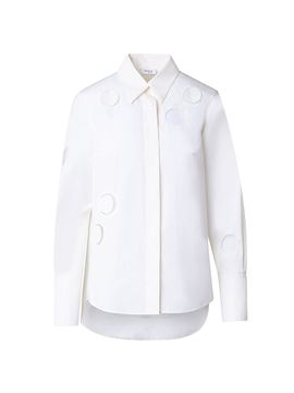 Akris punto Women's Dot Cut-Out Cotton Blouse