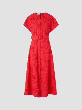 Akris punto Women's Eyelet Embroidered Cotton Midi Dress