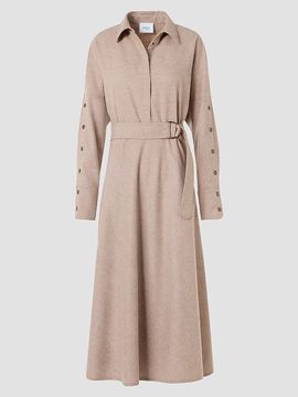 Akris punto Women's Flannel Wool Trench Midi Dress