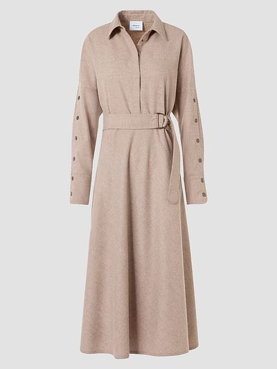Akris punto Women's Flannel Wool Trench Midi Dress