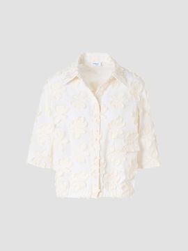 Akris punto Women's Floral-Appliqué Cotton Shirt