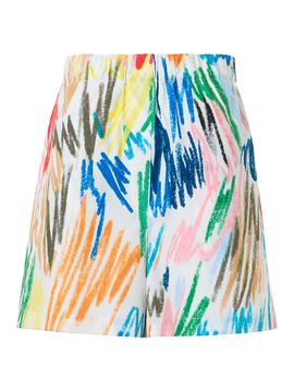 Akris punto Women's Frey Abstract Poplin Elasticized Shorts