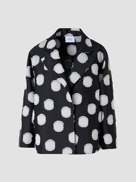Akris punto Women's Fringed Polka Dot Jacquard Coat