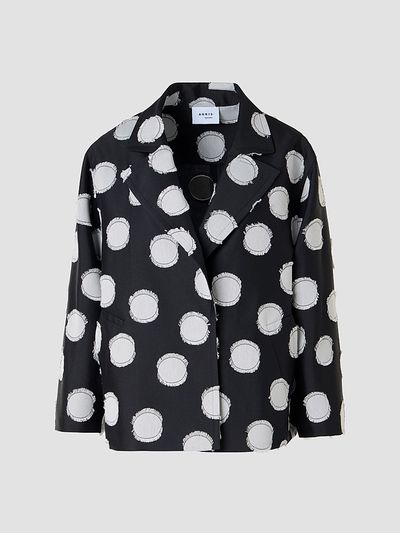 Akris punto Women's Fringed Polka Dot Jacquard Coat