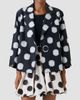 Akris punto Women's Fringed Polka Dot Jacquard Coat - 4