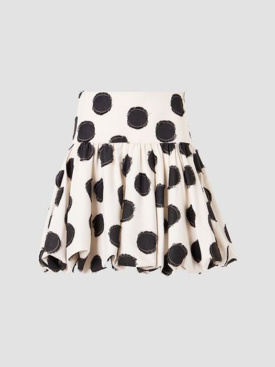 Akris punto Women's Fringed Polka Dot Jacquard Mini Skirt