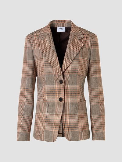 Akris punto Women's Glen Check Tailored Wool-Blend Blazer