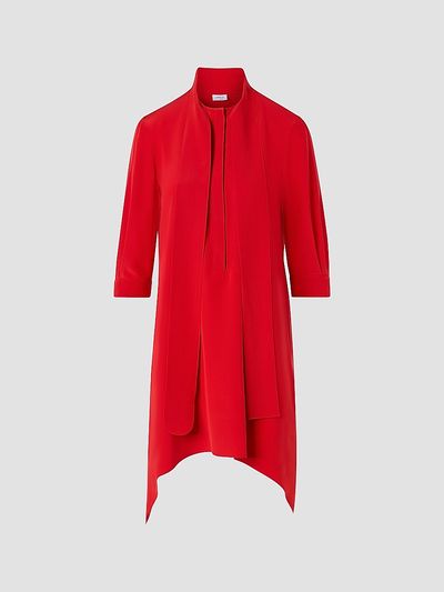 Akris punto Women's High-Low Silk Crepe Tunic Blouse