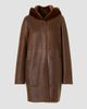 Akris punto Women's Hooded Shearling Oversized Coat - 3