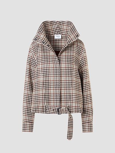 Akris punto Women's Houndstooth Tweed Wool-Blend Blouson Jacket
