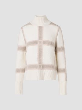 Akris punto Women's Intarsia Plaid Wool-Cashmere Sweater