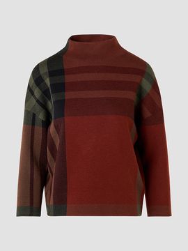 Akris punto Women's Jacquard Check Boxy Sweater