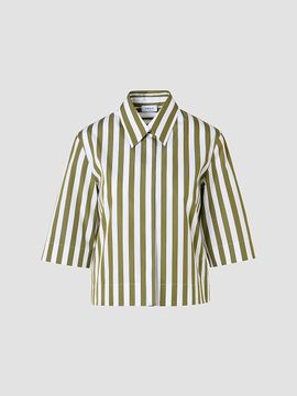 Akris punto Women's Kodak Striped Cotton Boxy Blouse