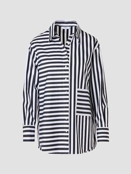 Akris punto Women's Kodak Striped Cotton Oversized Shirt