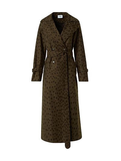 Akris punto Women's Leopard Print Gabardine Maxi Trench Coat