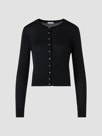 Akris punto Women's Merino Wool Crewneck Cardigan