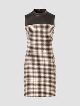 Akris punto Women's Mix-Media Plaid Mini Dress