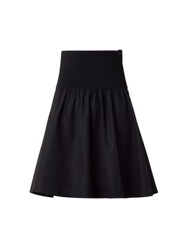 Akris punto Women's Mixed-Media Cotton Poplin Flared Skirt