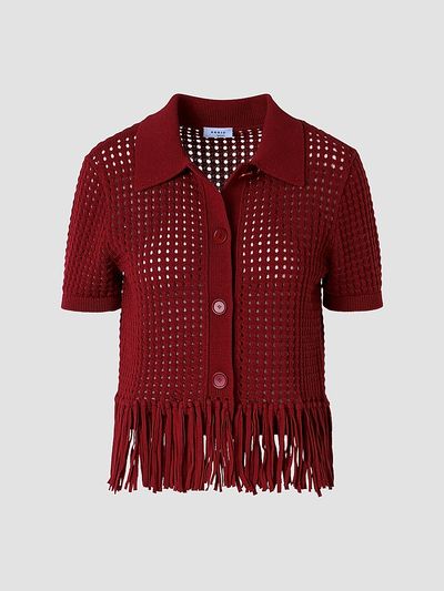 Akris punto Women's Net Cotton Fringe Shirt
