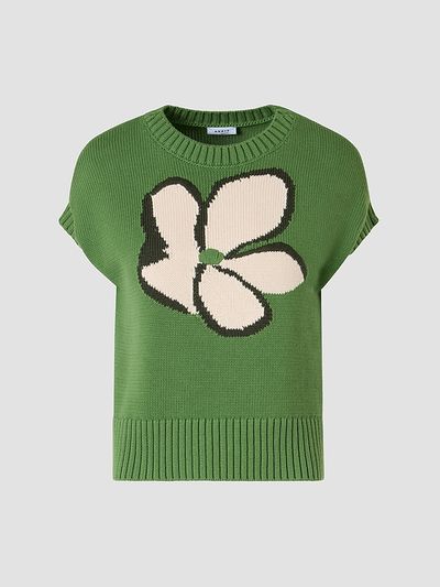 Akris punto Women's Papercut Flower Cotton Sweater