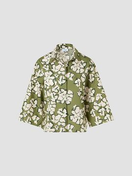 Akris punto Women's Papercut Flower Print Cotton Shirt