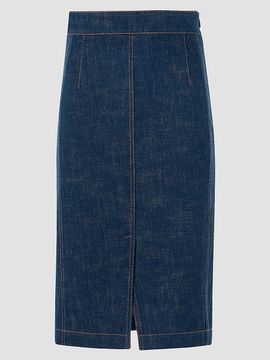Akris punto Women's Pencil Winter Denim Midi Skirt