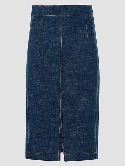 Akris punto Women's Pencil Winter Denim Midi Skirt