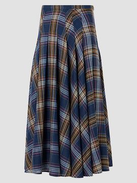 Akris punto Women's Plaid Lightweight Wool Blend Shelley Midi Skirt
