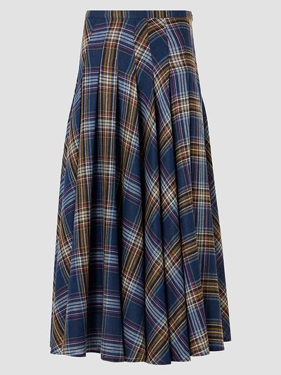 Akris punto Women's Plaid Lightweight Wool Blend Shelley Midi Skirt