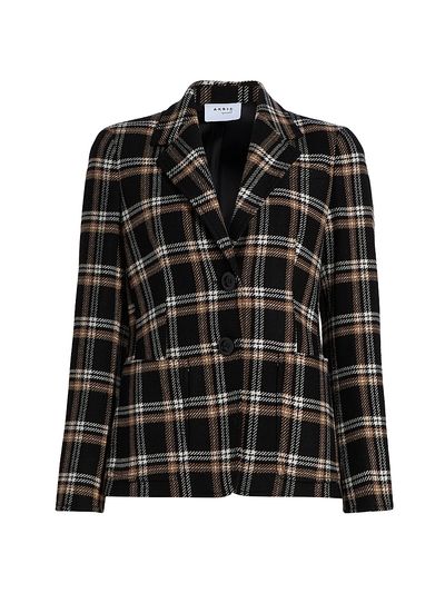 Akris punto Women's Plaid Wool Tricotine Tweed Blazer