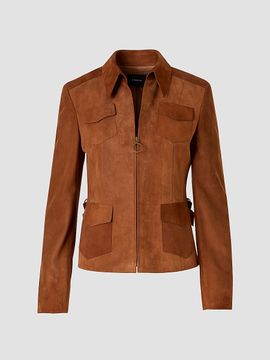 Akris punto Women's Point Collar Suede Jacket