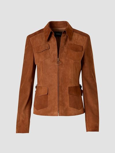 Akris punto Women's Point Collar Suede Jacket