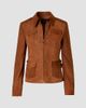 Akris punto Women's Point Collar Suede Jacket - 7