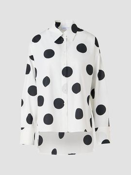 Akris punto Women's Polka Dot Cotton Oversized High-Low Shirt