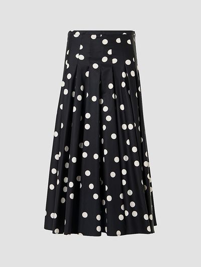 Akris punto Women's Polka Dot Cotton Satin Midi Skirt
