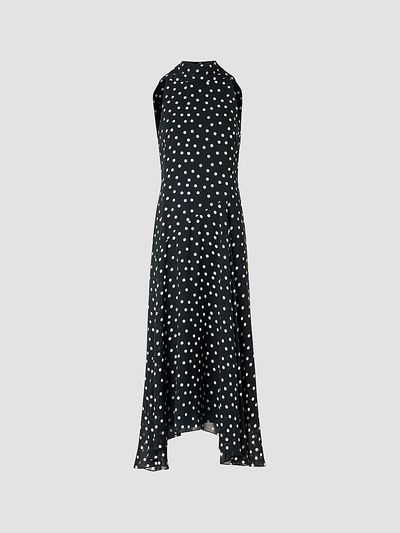 Akris punto Women's Polka Dot Georgette Midi Dress