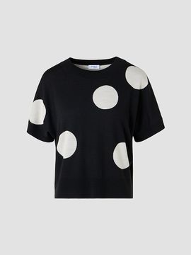 Akris punto Women's Polka Dot Virgin Wool Intarsia Knit Sweater