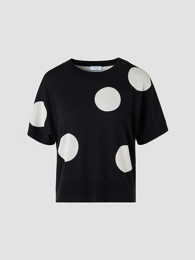 Akris punto Women's Polka Dot Virgin Wool Intarsia Knit Sweater