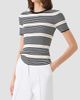 Akris punto Women's Rib-Knit Wool T-Shirt - 6