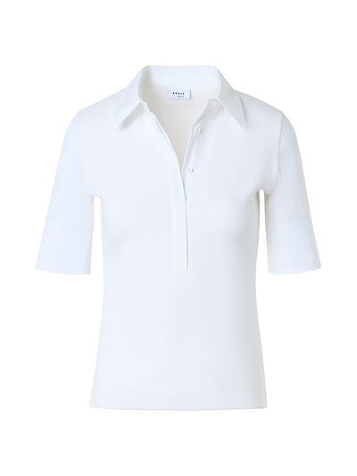 Akris punto Women's Ribbed Stretch-Jersey Polo Shirt
