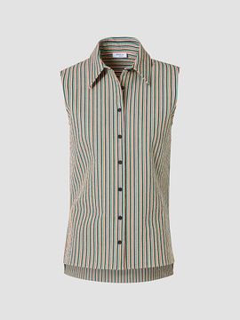 Akris punto Women's Seersucker Striped Cotton Blouse