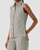 Akris punto Women's Seersucker Striped Cotton Blouse - 6