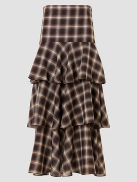 Akris punto Women's Shelley Plaid Techno Wool-Blend Midi Skirt