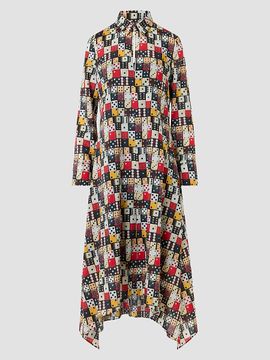 Akris punto Women's Small Dice-Print Wool Shirtdress