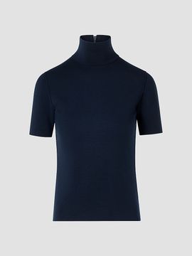 Akris punto Women's Stretch Wool Mock Turtleneck Top