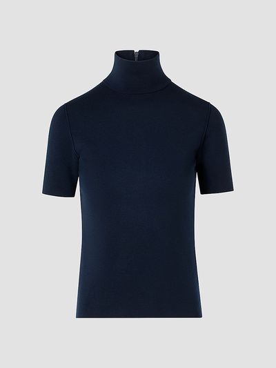 Akris punto Women's Stretch Wool Mock Turtleneck Top