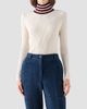 Akris punto Women's Stripe Mock Turtleneck Wool Sweater - 4